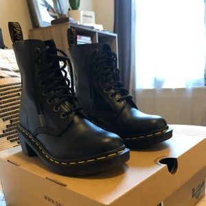 Dr. Martens Clemency Smooth Leather Heeled Boots